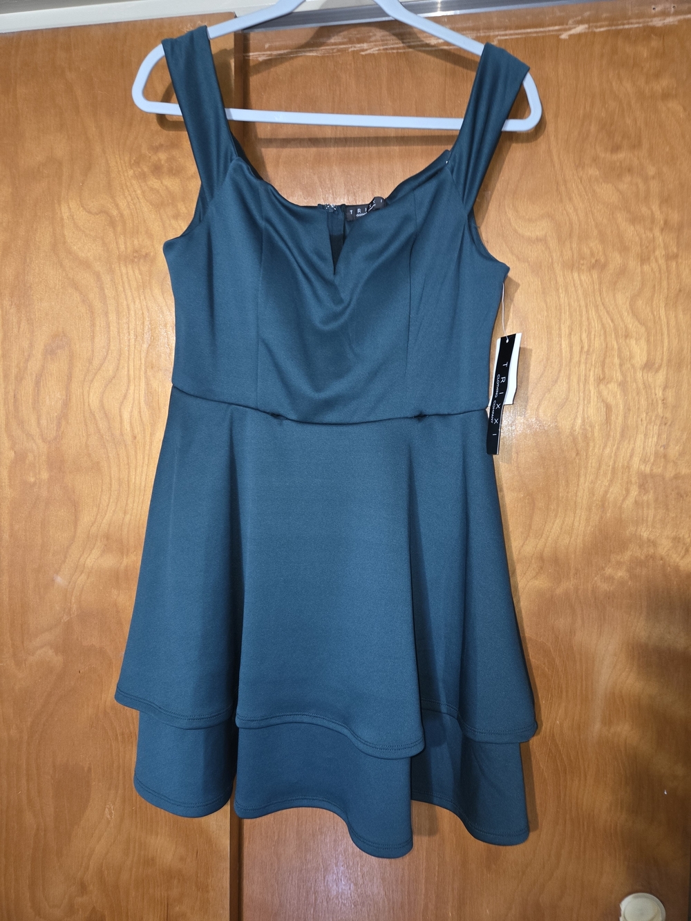 Trixxi Teal Layered Mini Dress